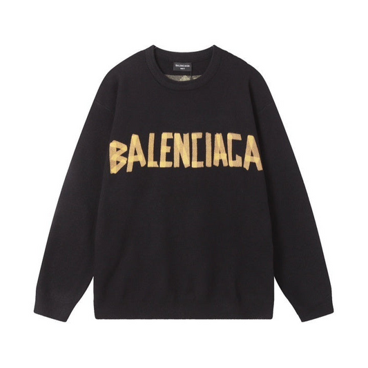 Balenciaga Double Front Sweater "Black-Yellow"