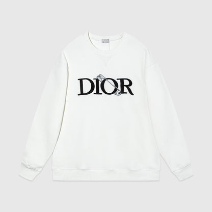 Dior x Judy Blame Safety Pin Logo Embroidered Sweatshirt "White"