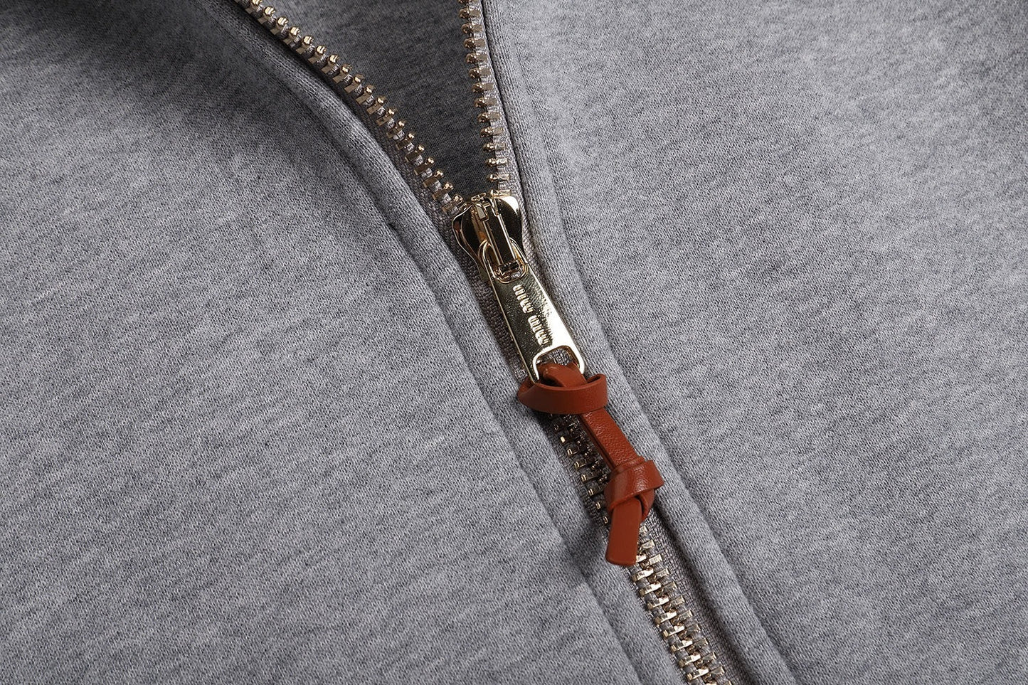 Miu Miu Jersey Zip-up Hoodie "Grey"