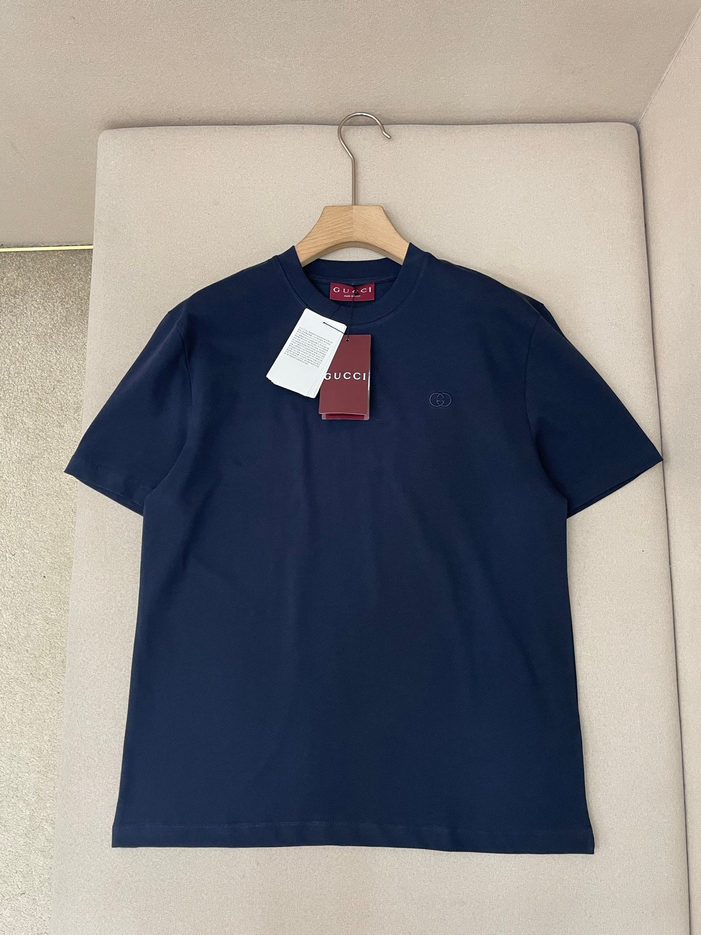 Gucci Cotton Jersey T-Shirt with Embroidery "Dark Blue"