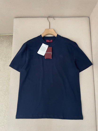 Gucci Cotton Jersey T-Shirt with Embroidery "Dark Blue"