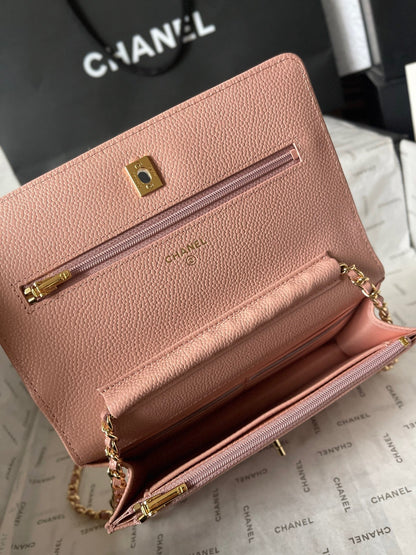 Chanel Quilted Caviar Leather Classic Wallet on Chain