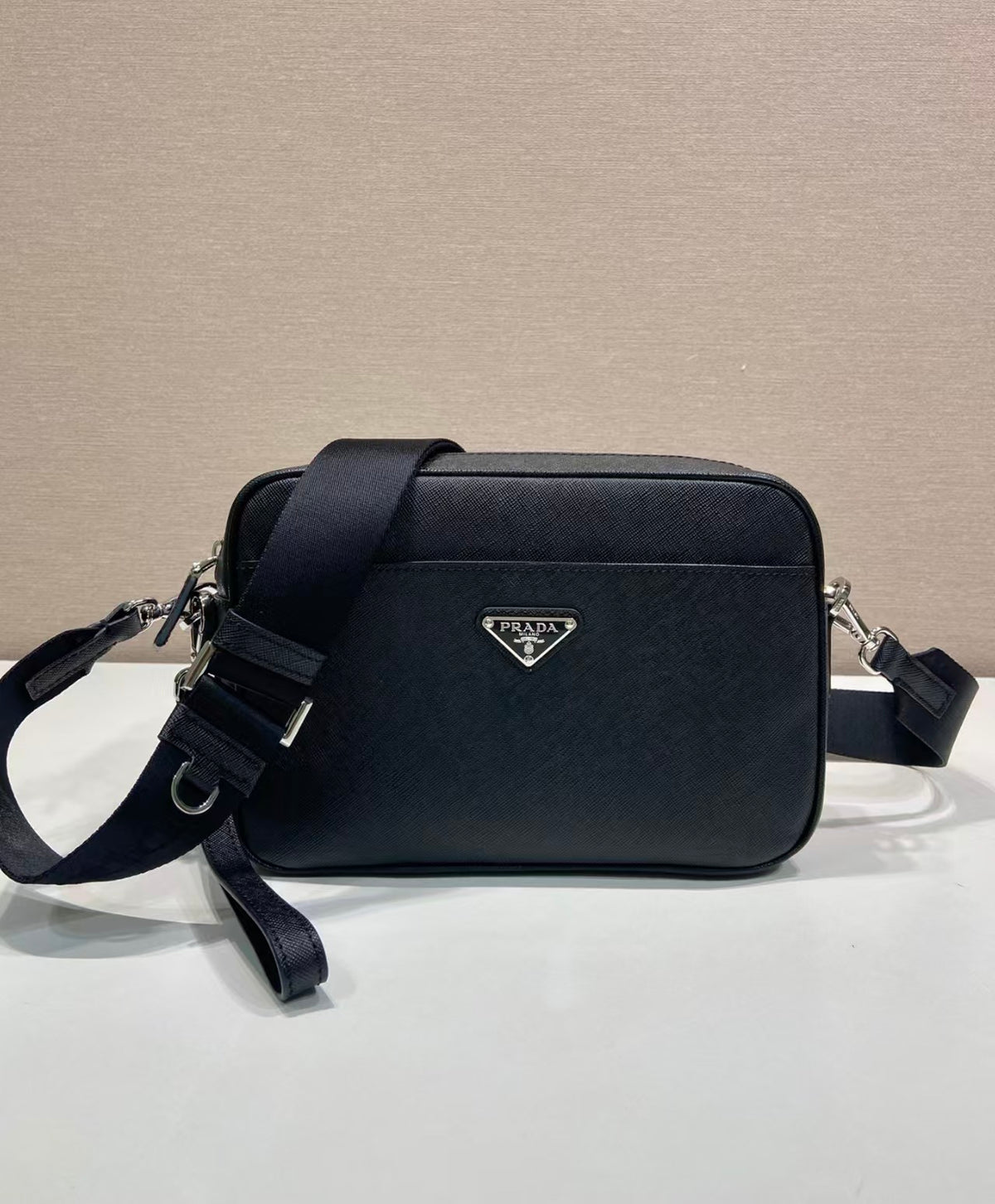 Prada Saffiano Leather Shoulder Bag "Black"