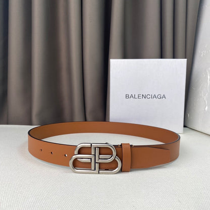 Balenciaga BB Leather Belt "Camel"