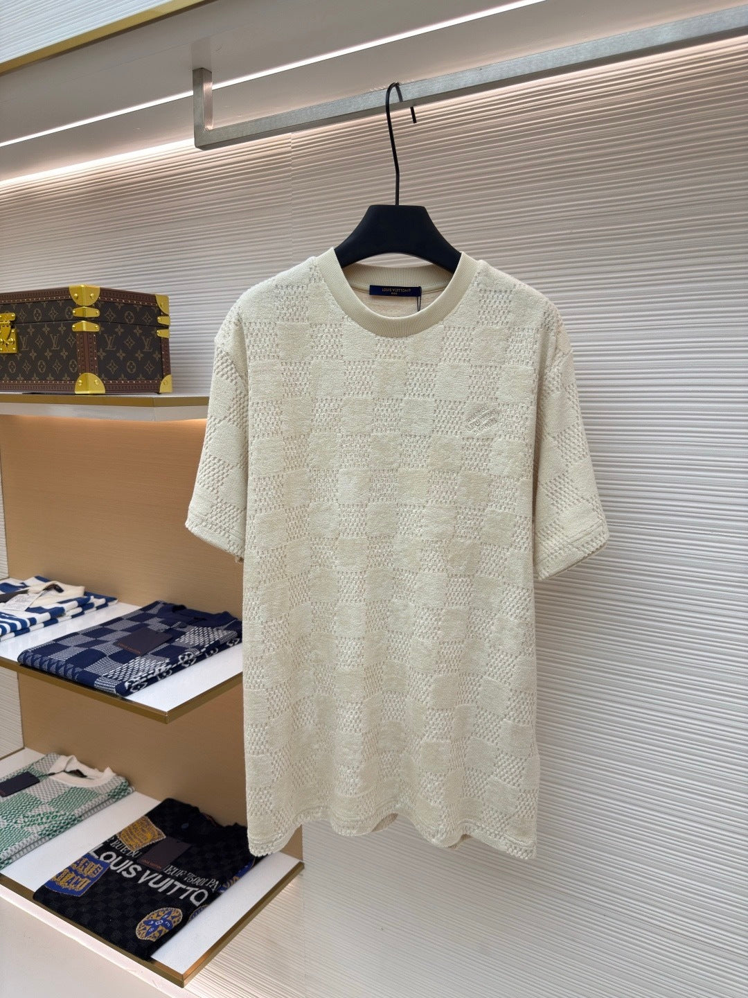 Louis Vuitton Damier French Terry T-Shirt "Light Beige"