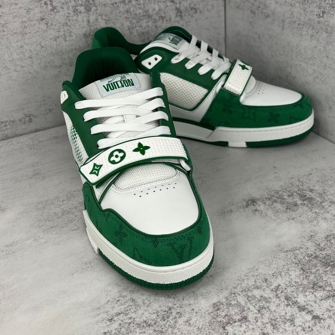 Louis Vuitton Trainers Velcro Strap "Green"