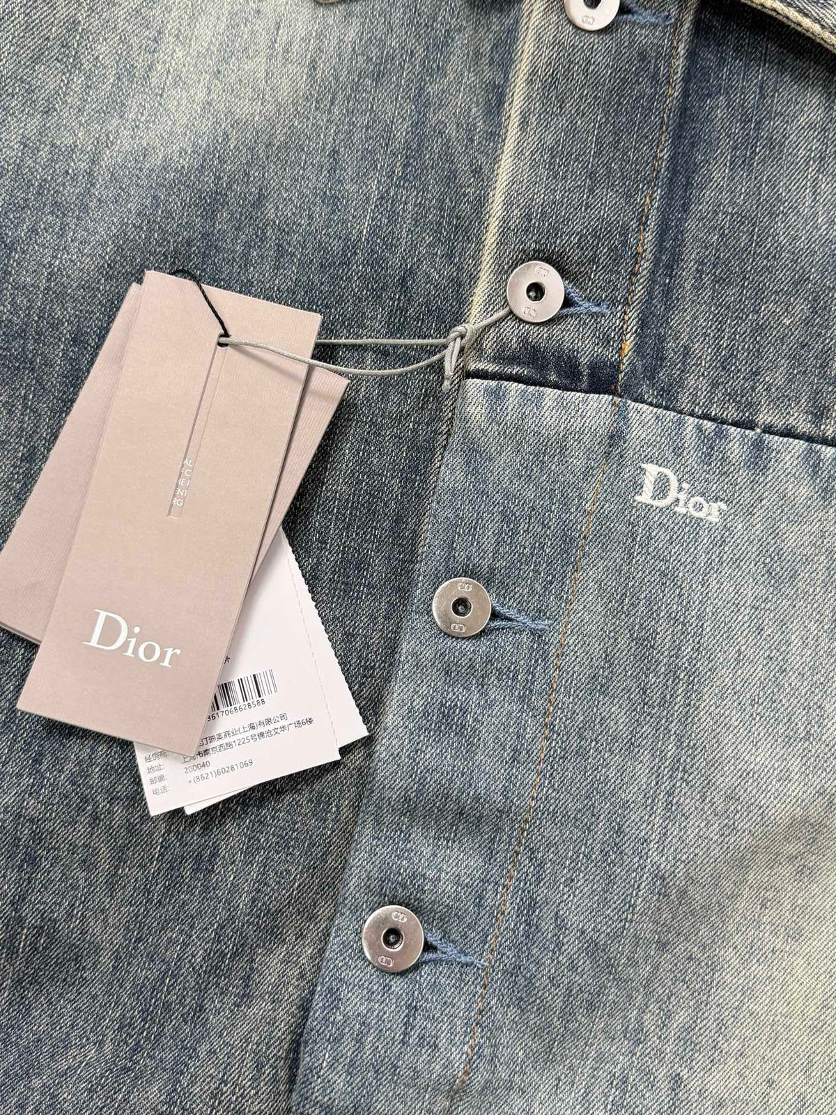 Dior Overshirt with Patchwork Effect "Blue Cotton Twill"