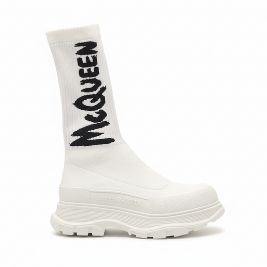 Alexander McQueen Tread Slick Boot "Ribbed White"