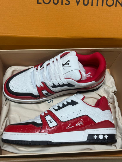 Louis Vuitton LV Trainers "White-Red Crocodile"