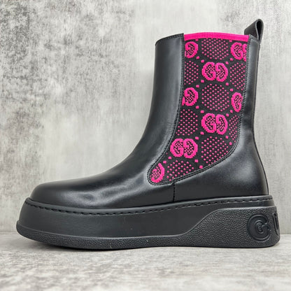 Gucci Leather Chelsea Boots "Pink"