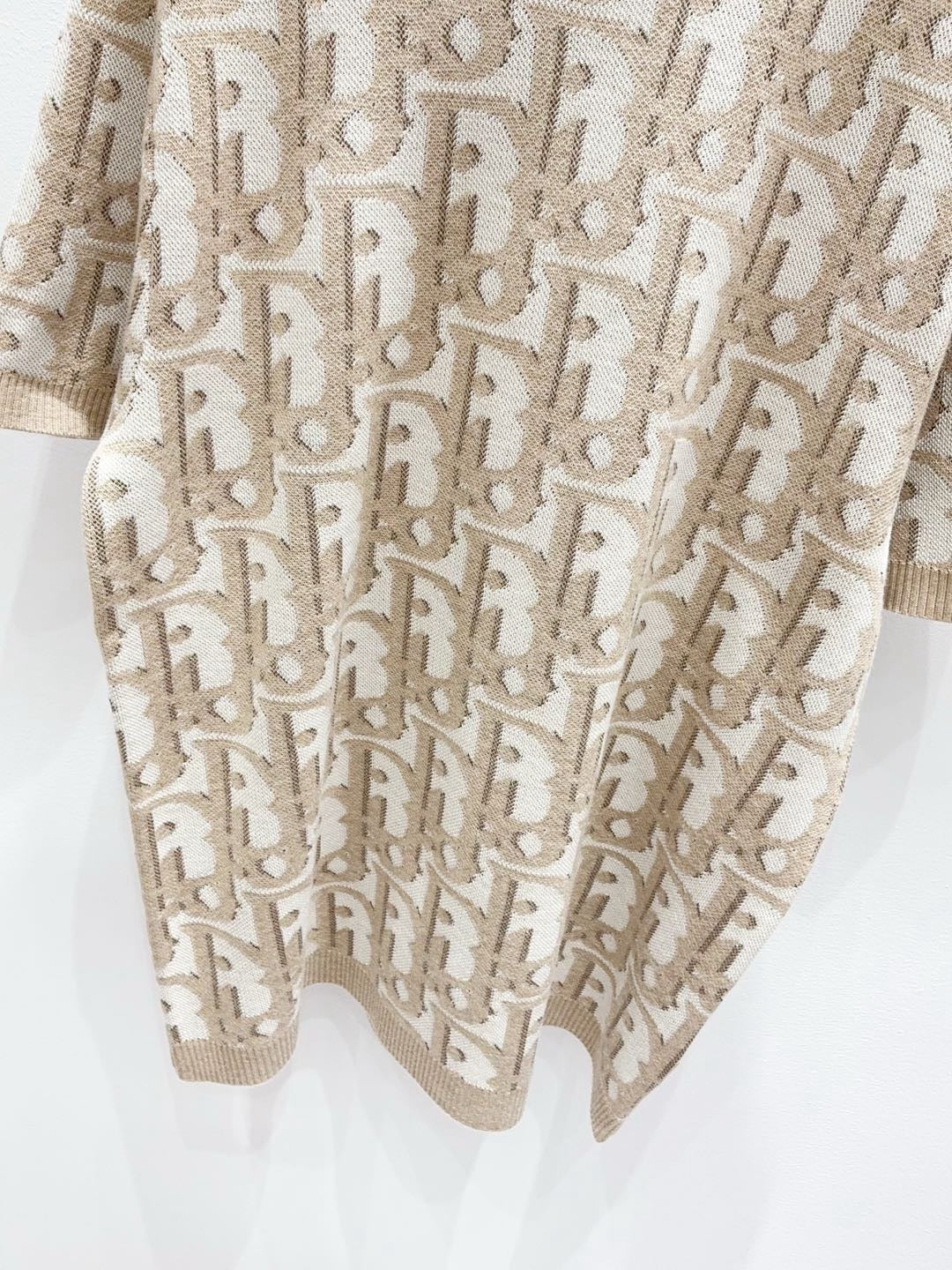 Dior Oblique T-Shirt "Beige Cotton-Wool-Silk Jacquard"