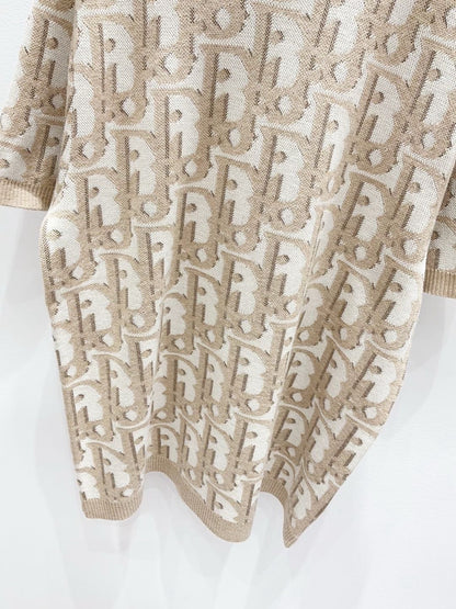 Dior Oblique T-Shirt "Beige Cotton-Wool-Silk Jacquard"