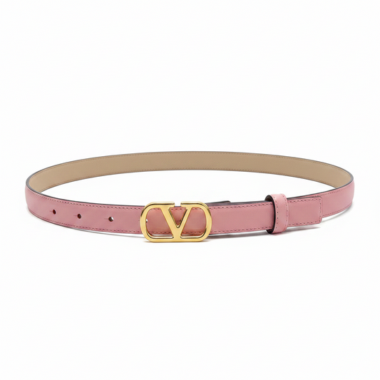 Valentino VLogo Signature 20mm Leather Belt "Pink"