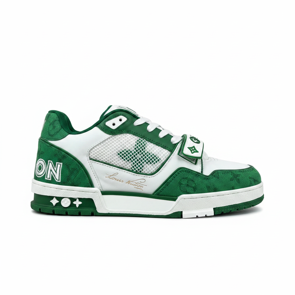 Louis Vuitton LV Trainers Velcro Strap "Green"