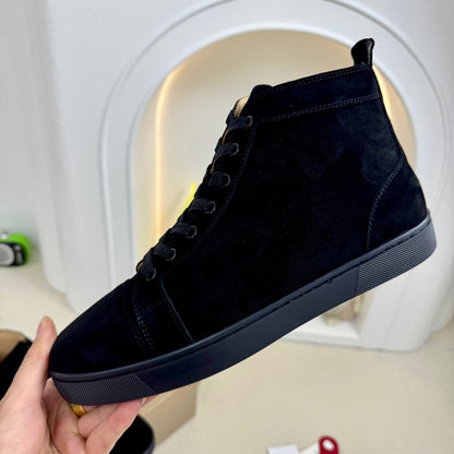 Christian Loubotin Louis High-Top Veau Velours "Black"