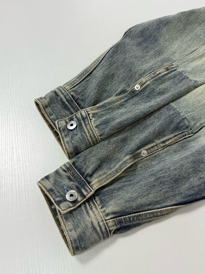Dior Overshirt with Patchwork Effect "Blue Cotton Twill"