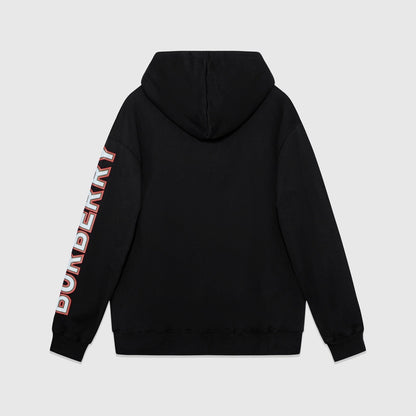 Burberry Logo Print Zip-Up Hoodie "Black"