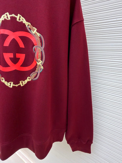 Gucci Cotton Jersey Sweatshirt with Print "Ancora Red"