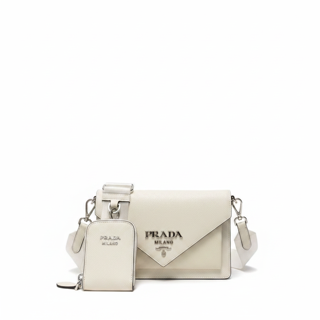 Prada Saffiano Leather Mini Envelope Bag