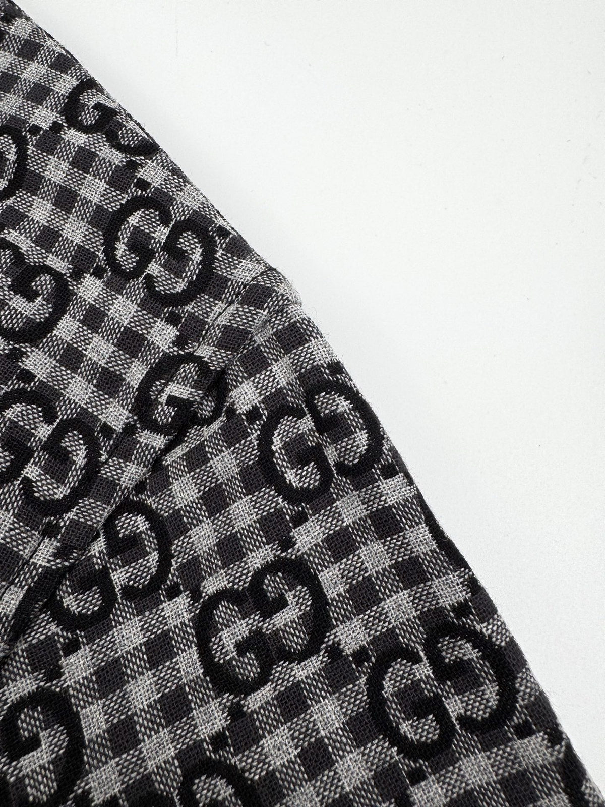 Gucci GG Checked Wool and Cotton Shirt "Grey"