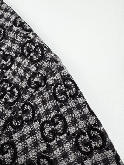 Gucci GG Checked Wool and Cotton Shirt "Grey"