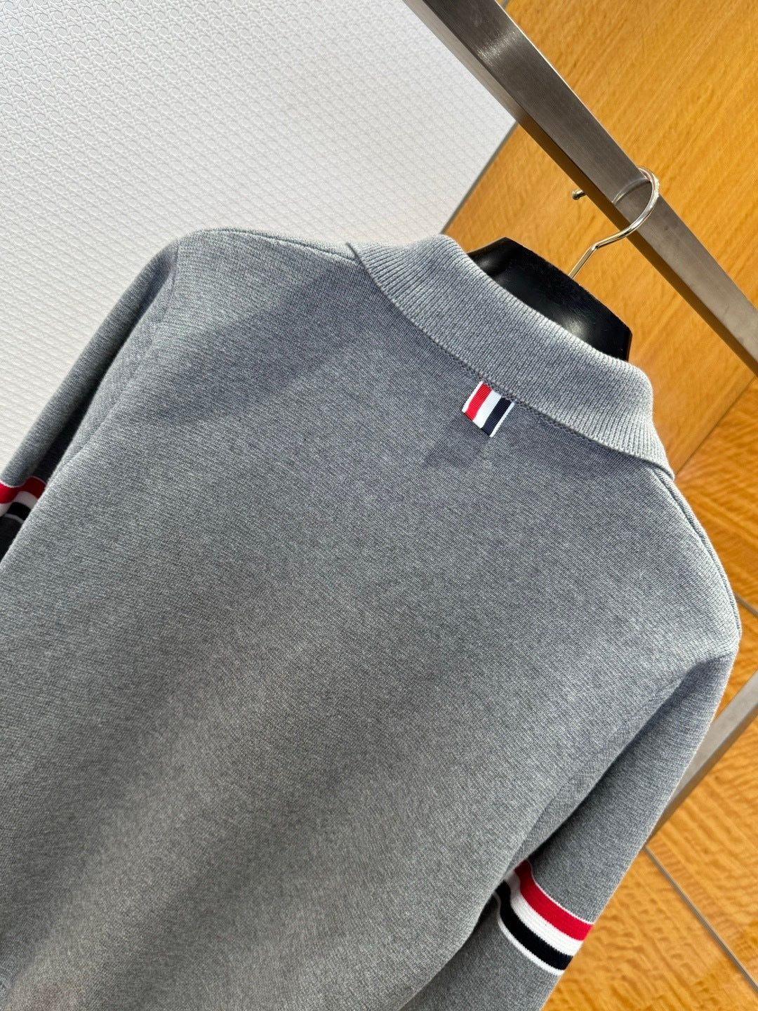 Thom Browne RWB Stripe Zipped Cardigan "Gray"