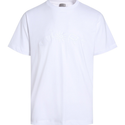 Dior x Lewis Hamilton Embroidered T-Shirt "White Cotton Jersey"