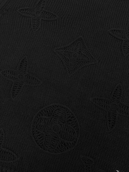 Louis Vuitton Embellished Knitted Crewneck "Black"