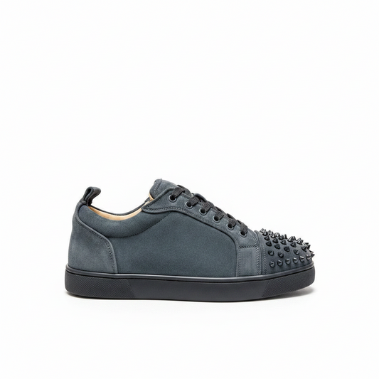 Christian Louboutin Louis Junior Spikes Orlato Veau Velours "Grey"