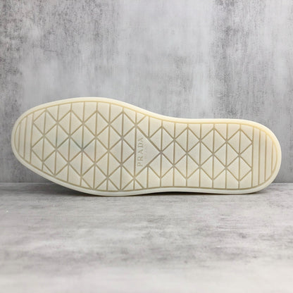 Prada Triangle-Logo Leather Loafer "White"