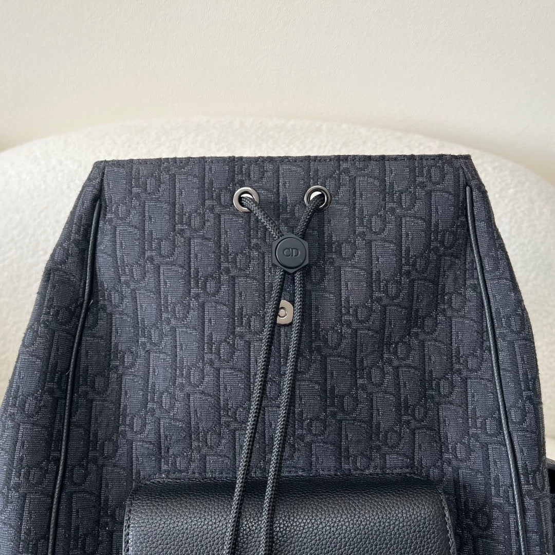 Dior Oblique Jacquard Saddle Backpack with Flap