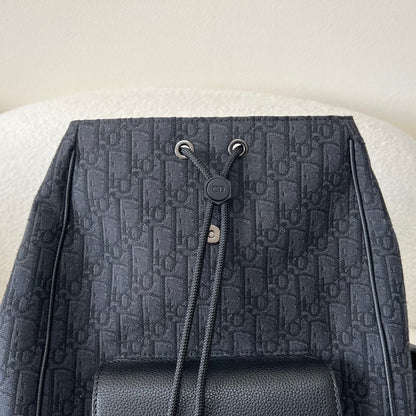 Dior Oblique Jacquard Saddle Backpack with Flap