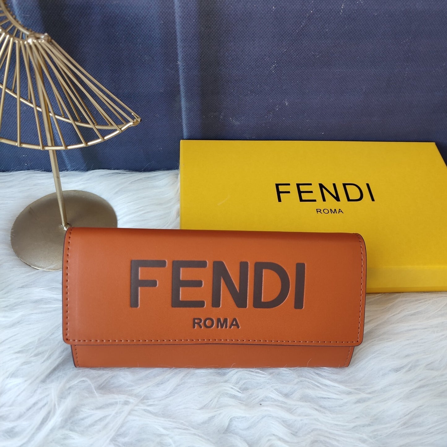 Fendi Roma Continental Brown Leather Wallet
