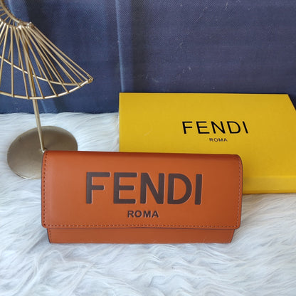Fendi Roma Continental Brown Leather Wallet