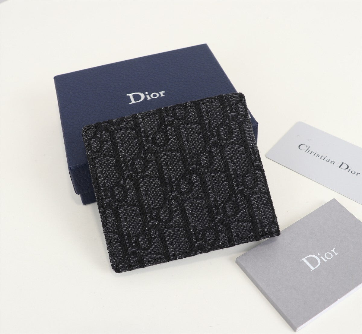 Dior Bifold Wallet Black Dior Oblique Jacquard