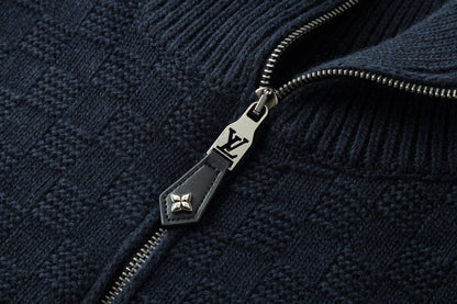 Louis Vuitton Cashmere-Wool Blend Half-Zip Pullover "Navy"