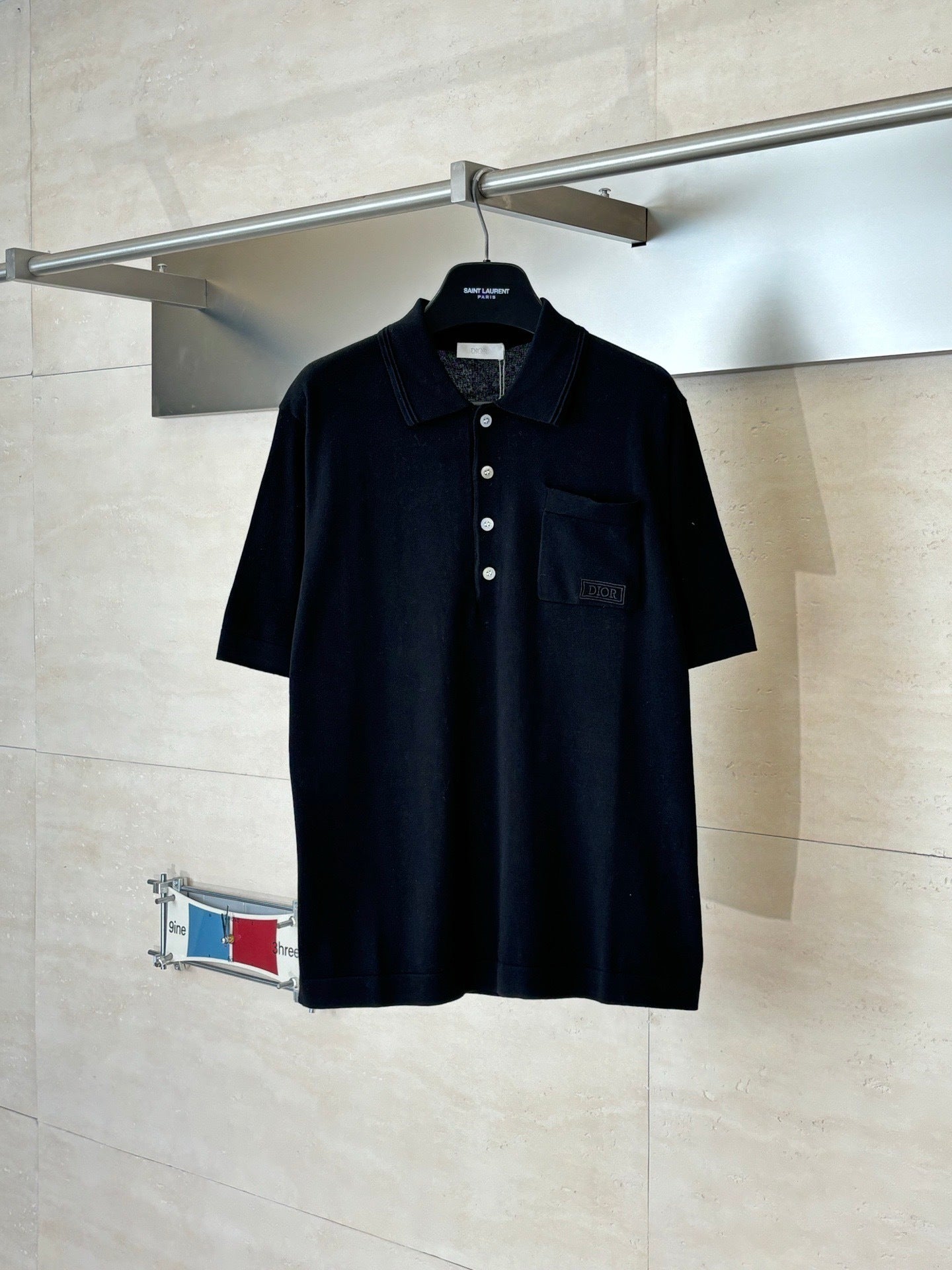 Dior Icons Polo Shirt "Black Cotton and Silk Jersey"