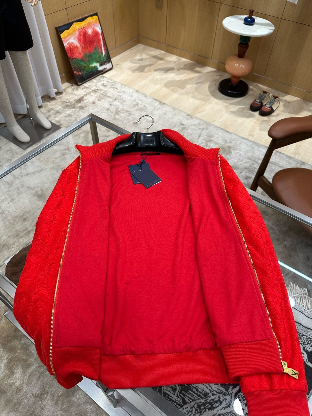 Louis Vuitton Monogram French Terry Track Top "Aurora Red"