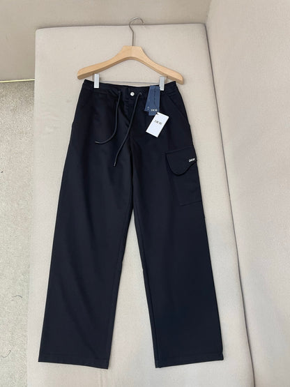 Dior Cargo Pants with Saddle Pocket "Black Blended Cotton Twill"