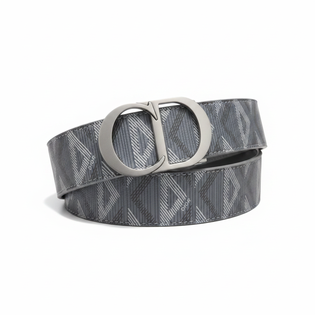 Dior CD Diamond 35mm Reversible CD Icon Belt "Gray"