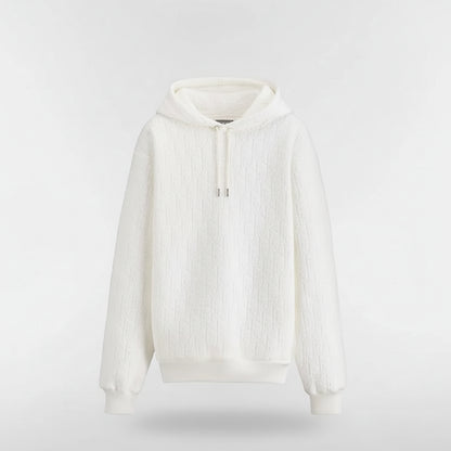 Dior Oblique Hooded Sweatshirt "Off-White Cotton Fleece"