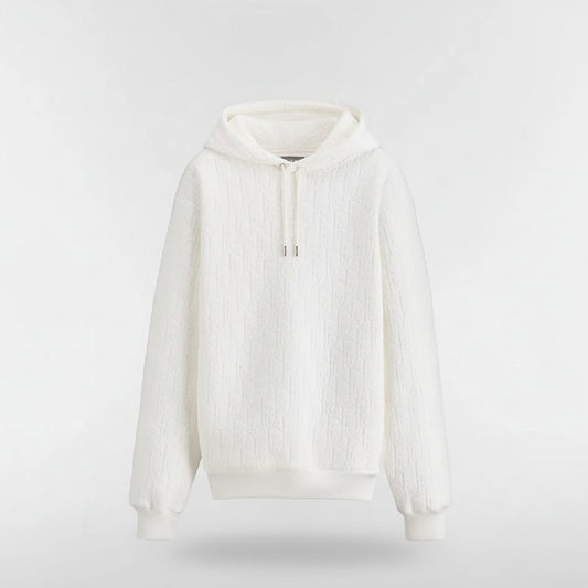Dior Oblique Hooded Sweatshirt "Off-White Cotton Fleece"