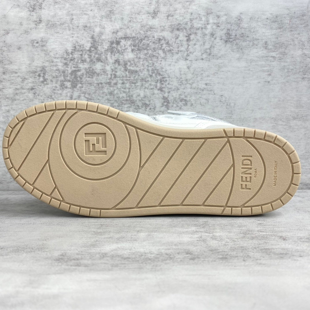 Fendi Match High-Top "White-Beige" Crystals