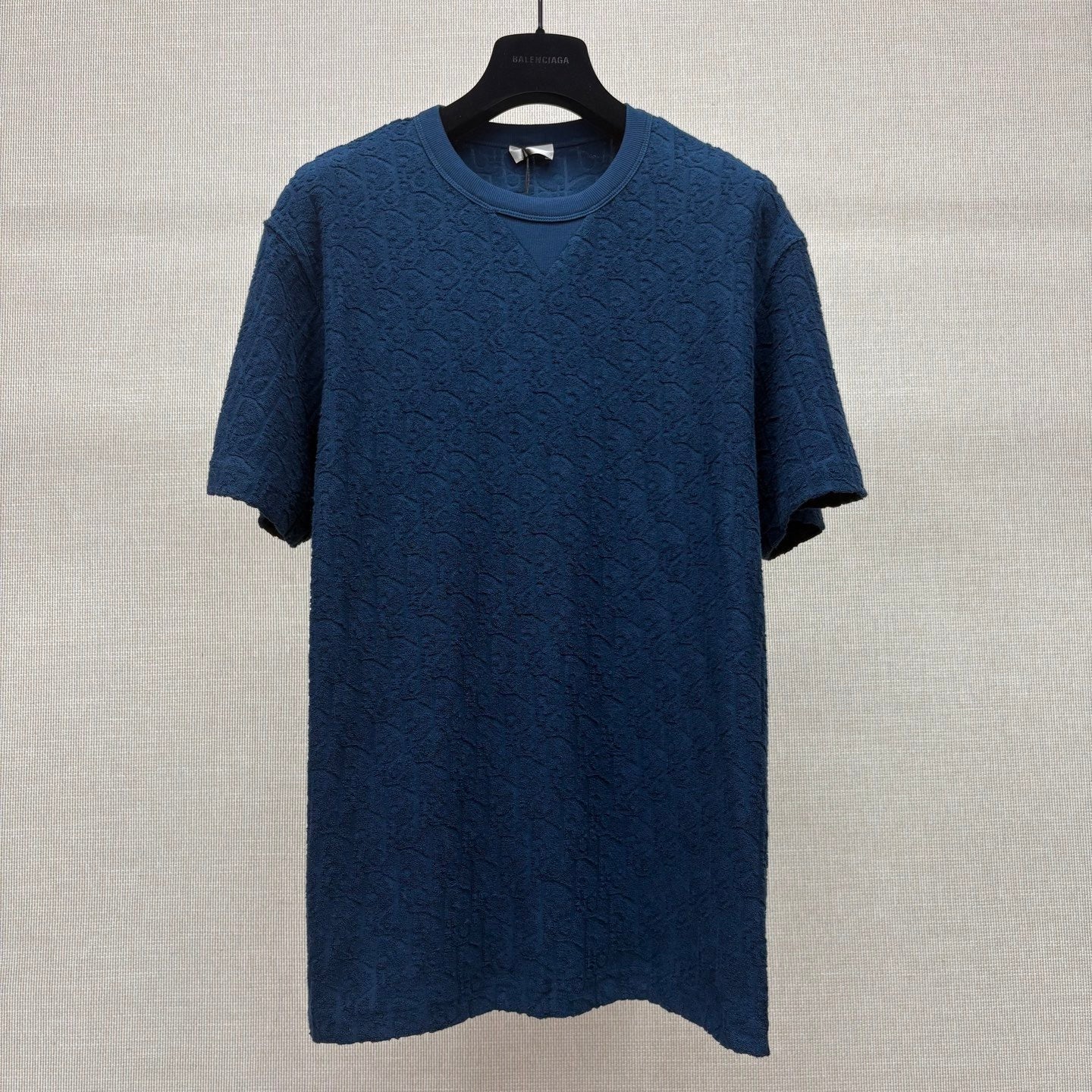 Dior Oblique T-Shirt "Navy Blue Terry Cotton Jacquard"
