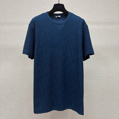 Dior Oblique T-Shirt "Navy Blue Terry Cotton Jacquard"
