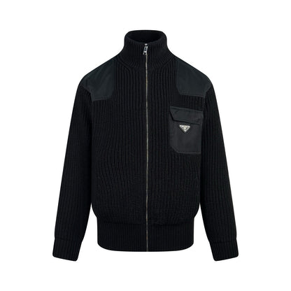 Prada Wool and Cashmere Cardigan "Black"