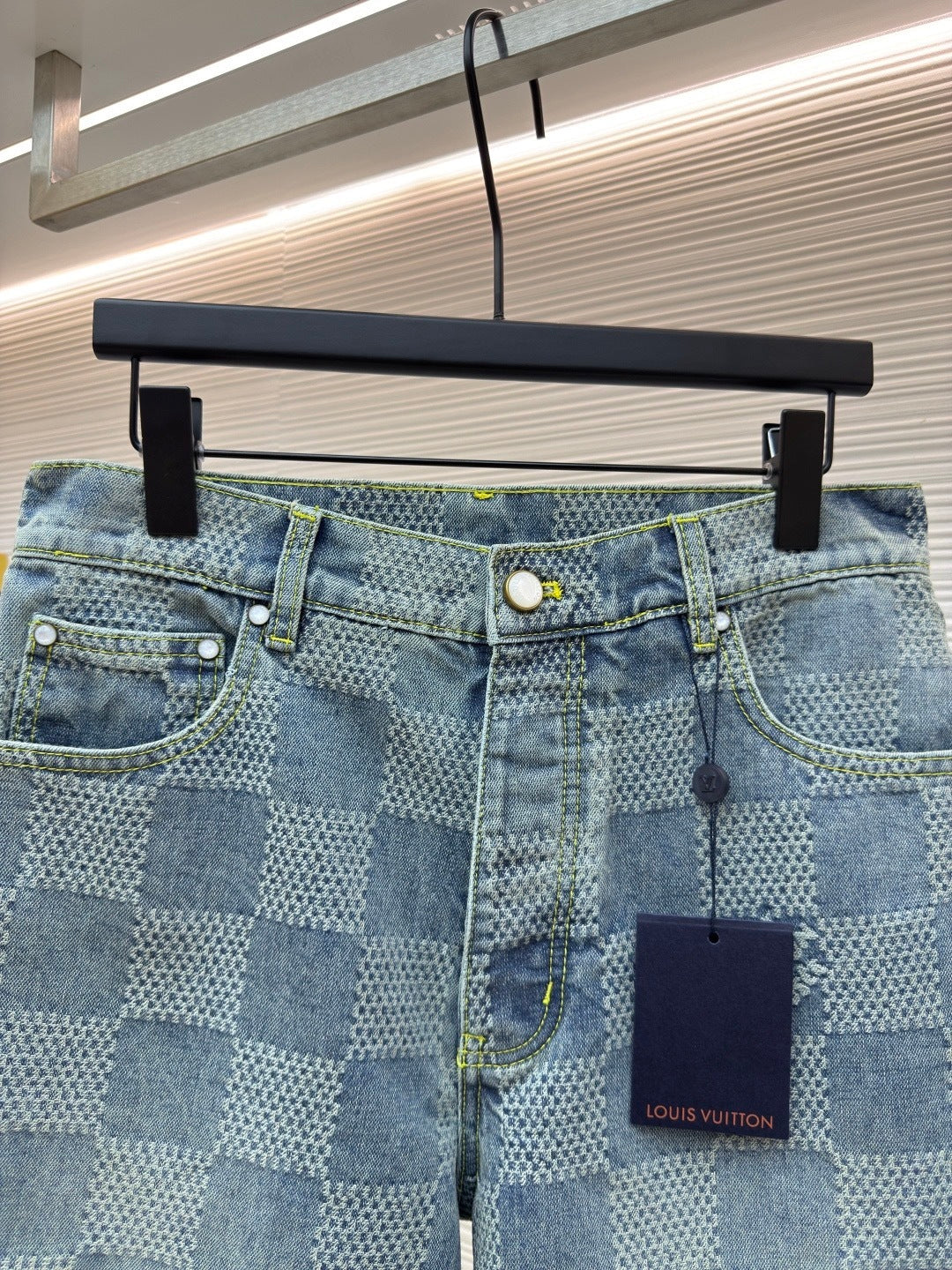 Louis Vuitton Damier 3D Light Denim Shorts