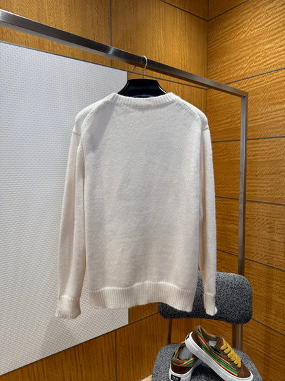 Burberry EKD Wool Cashmere Sweater "Off-White"