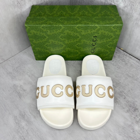 Gucci Slides "Cream-Gold"