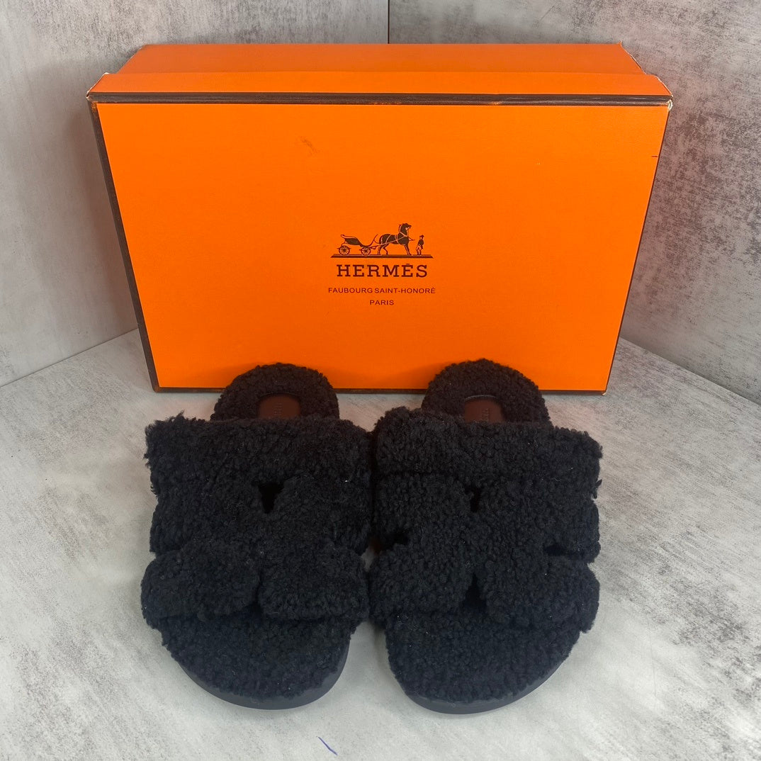 Hermes Chypre Sandals "Black"